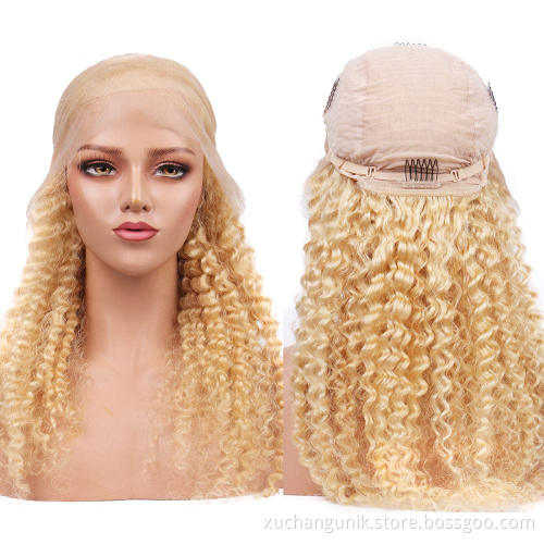 613 Blonde Transparent Lace Frontal Wigs 100% Unprocessed Virgin Brazilian Straight Human Hair 13x4 Pre Plucked Lace Front Wig